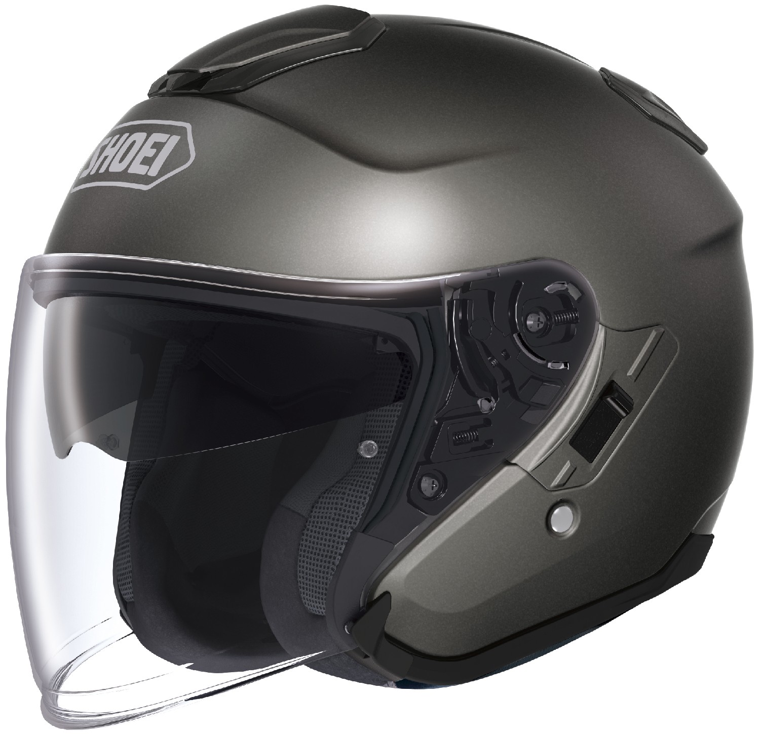 Free 2-Day Ship Shoei J-Cruise Solid Anthracite Motorcycle Helmet Open
