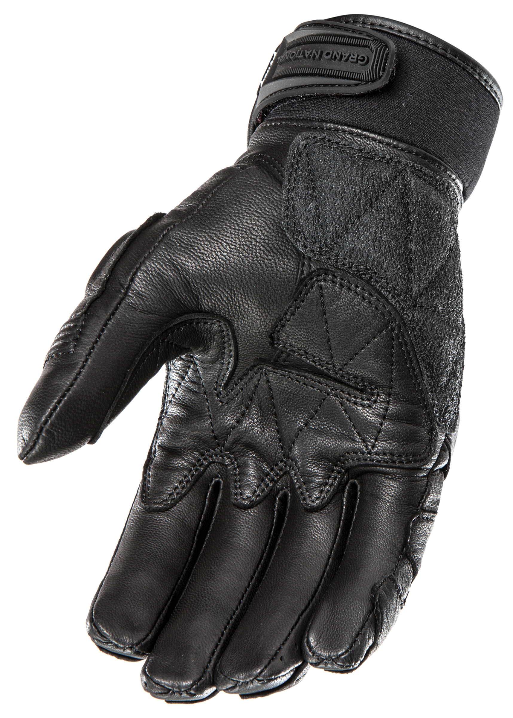 Power Trip Black Mens Grand National Leather Motorcycle Gloves | eBay