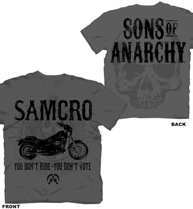 T-shirt Anarchy Sons Série TV - Manches Courtes, Imprimé Full Print, Pour Ados Fans De Motos Et Rock - 13