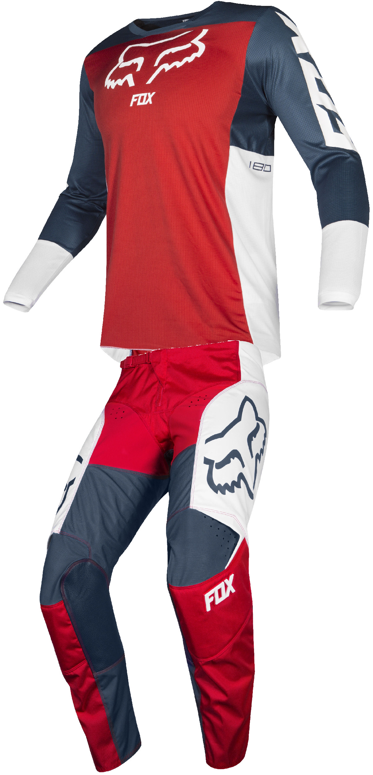 Fox Racing Mens Navy Blue/Red/White 180 Przm Dirt Bike Jersey & Pants