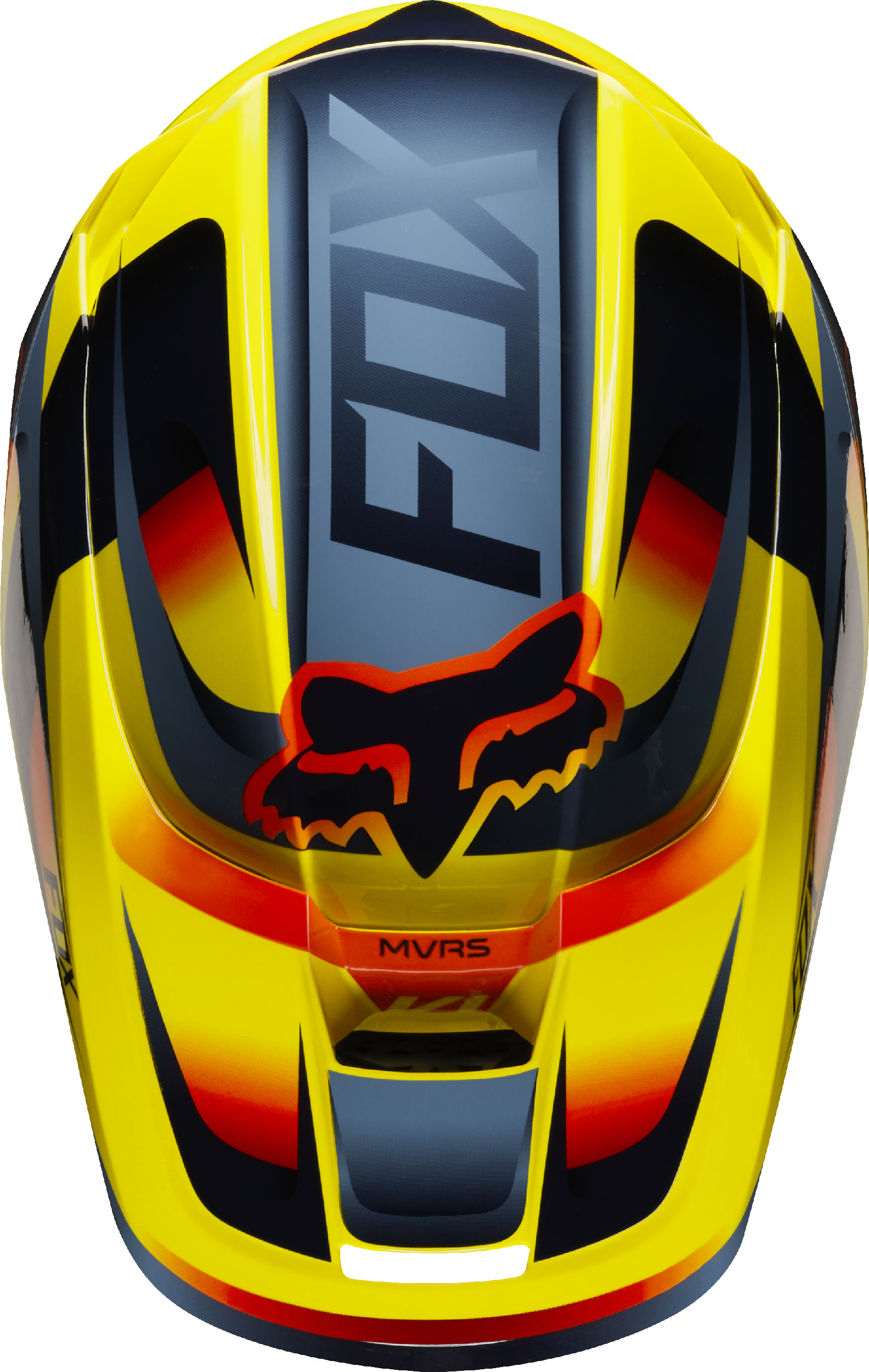 Fox Racing Adult V1 Motif Yellow/Blue Dirt Bike Helmet Motocross ATV