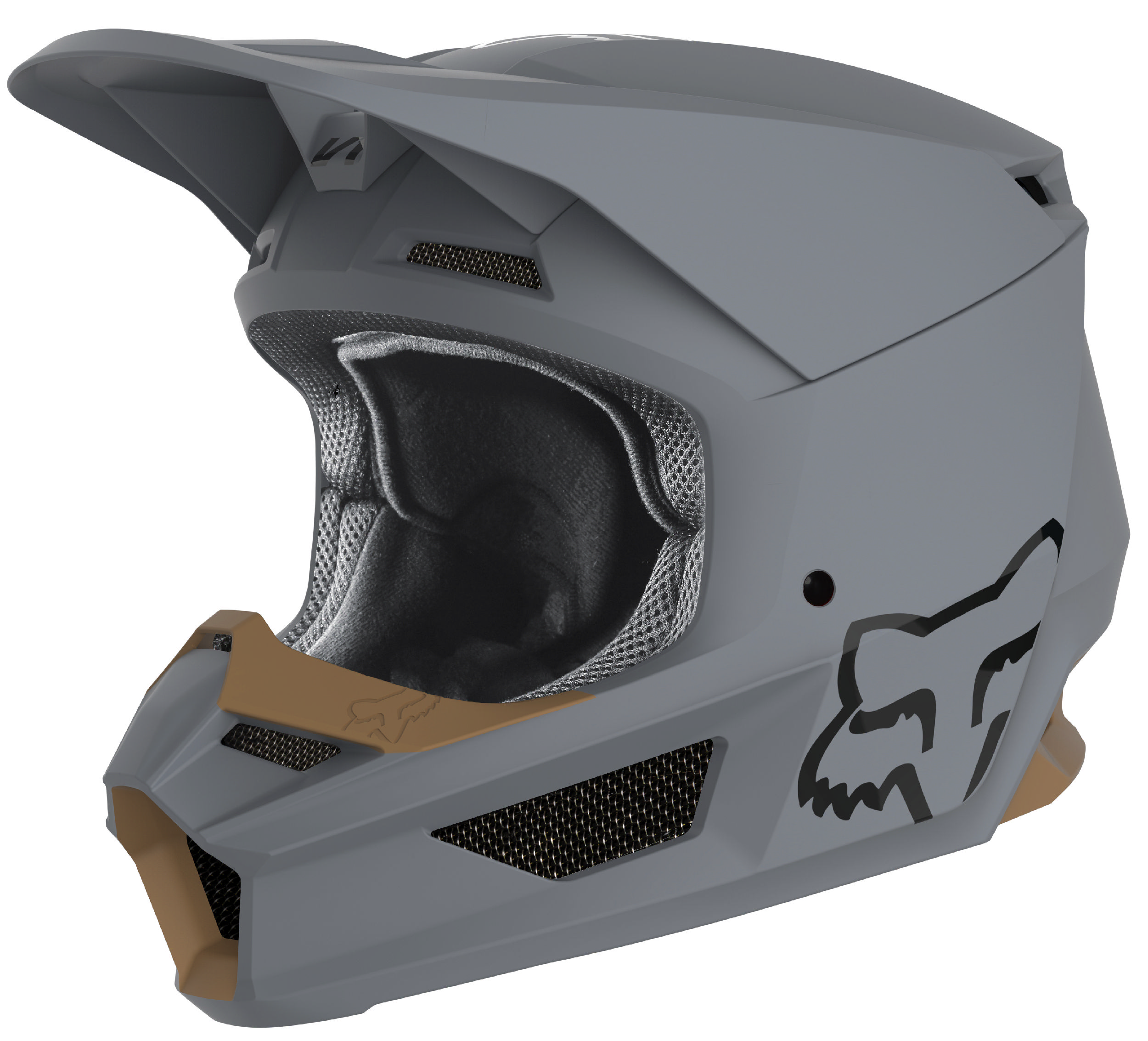 Fox Racing Adult Matte Stone Grey V1 Solid Dirt Bike Helmet MX ATV 2020 ...