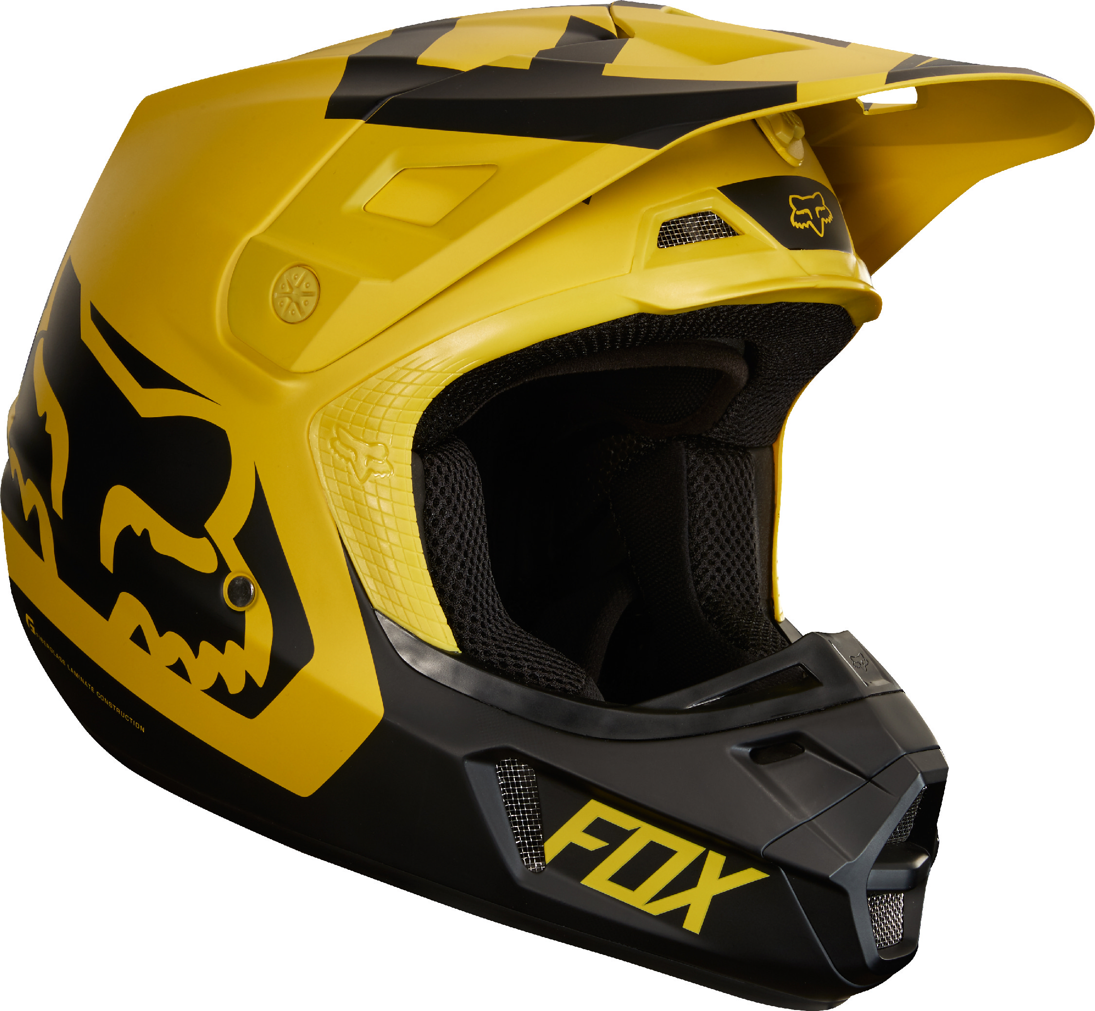 Fox Racing Adult Dark Yellow/Black V2 Preme ECE/DOT Dirt Bike Helmet MX