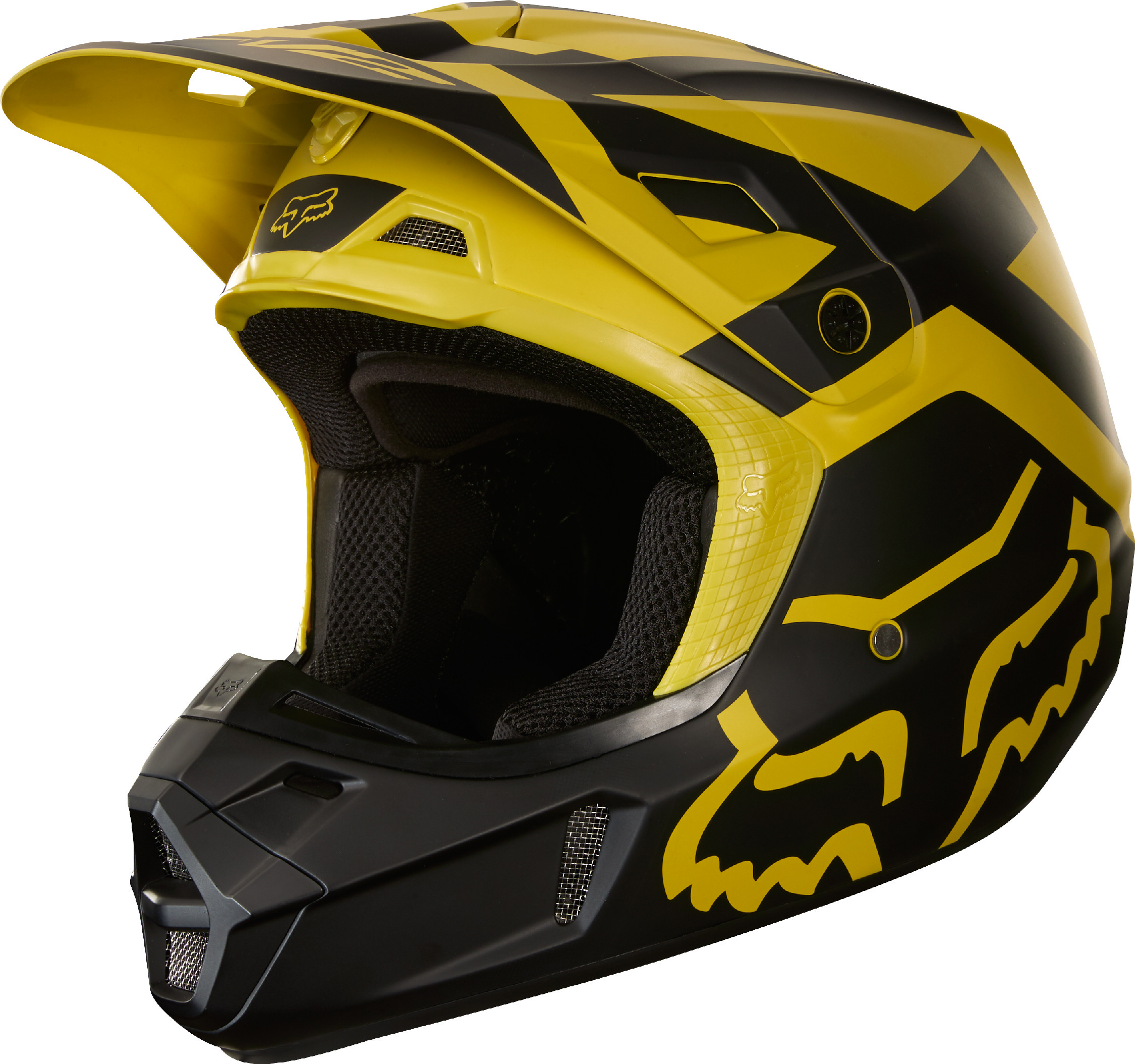 Fox Racing Adult Dark Yellow/Black V2 Preme ECE/DOT Dirt Bike Helmet MX ATV eBay