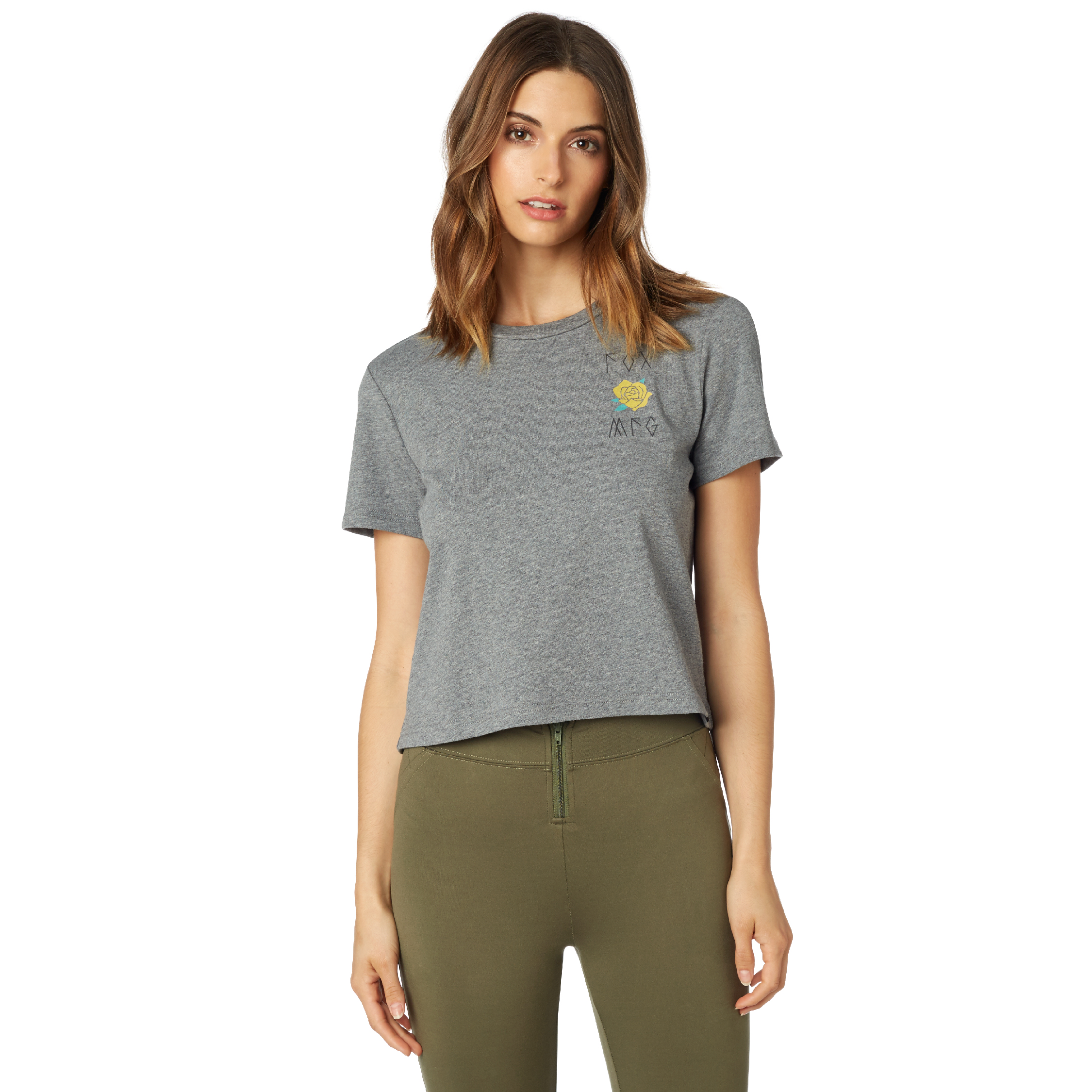 Download Fox Racing Womens Heather Graphite Grey Rosey Short Sleeve ...