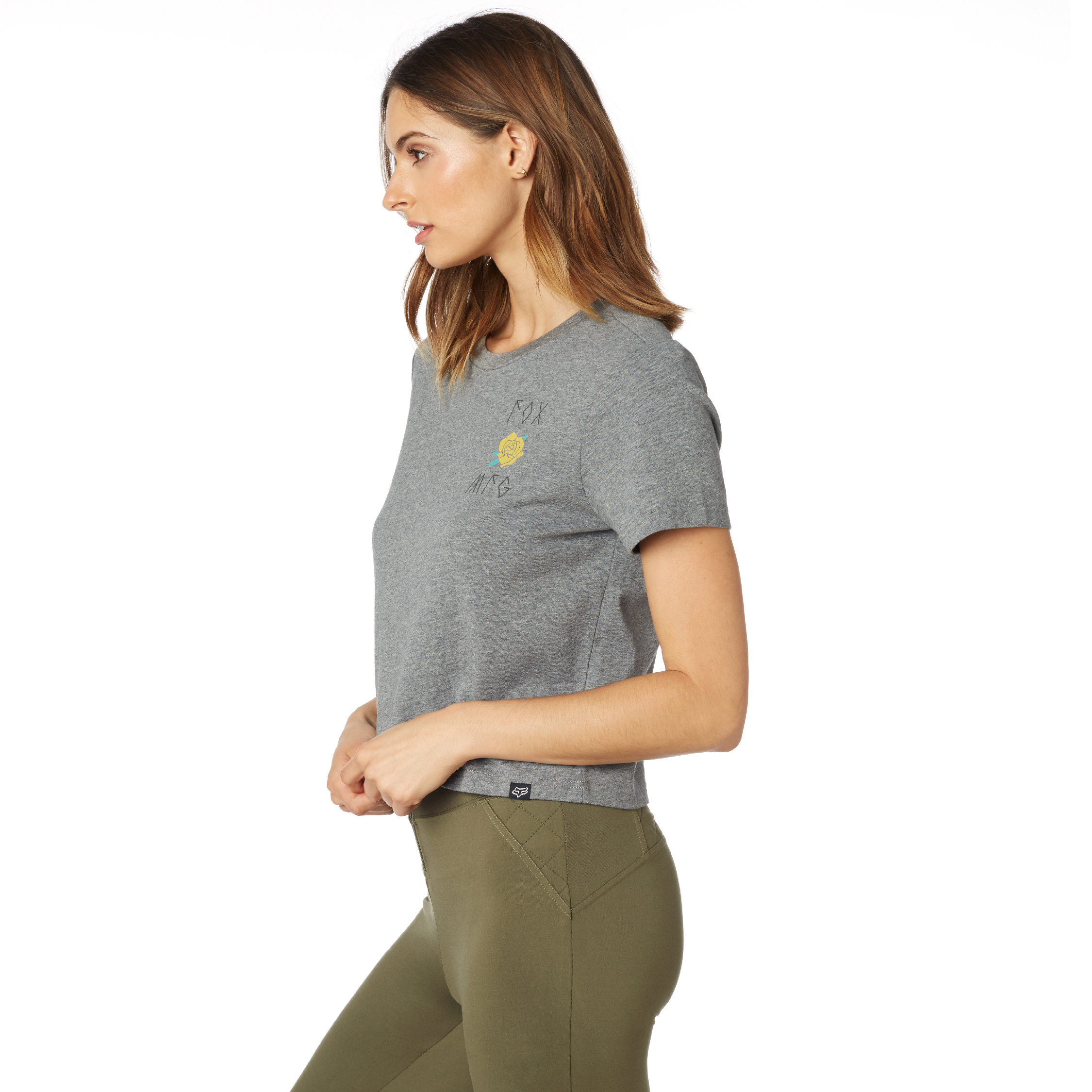 Download Fox Racing Womens Heather Graphite Grey Rosey Short Sleeve ...