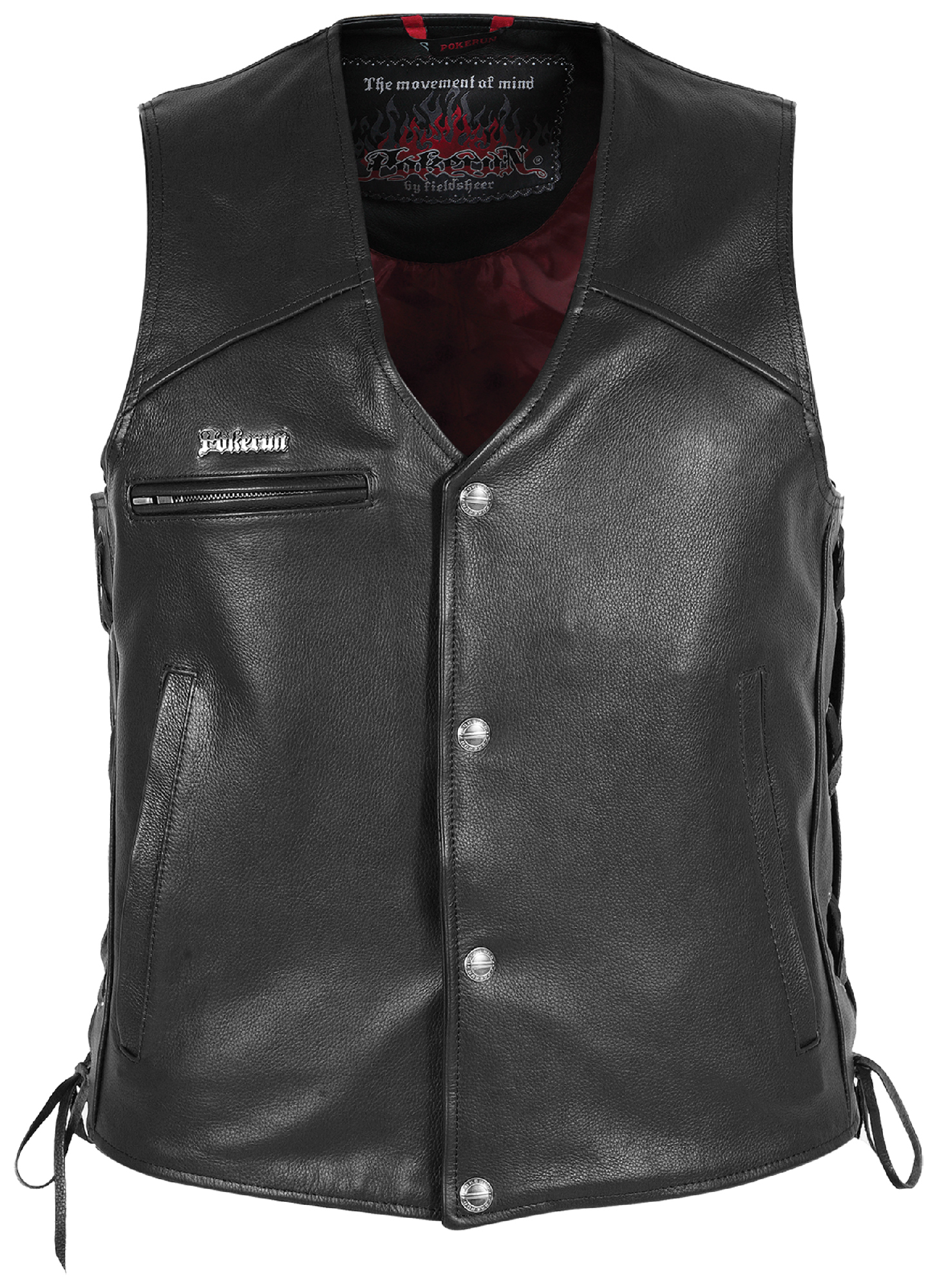 Pokerun XL Black Mens Cutlass 2.0 Leather Motorcycle Vest | eBay