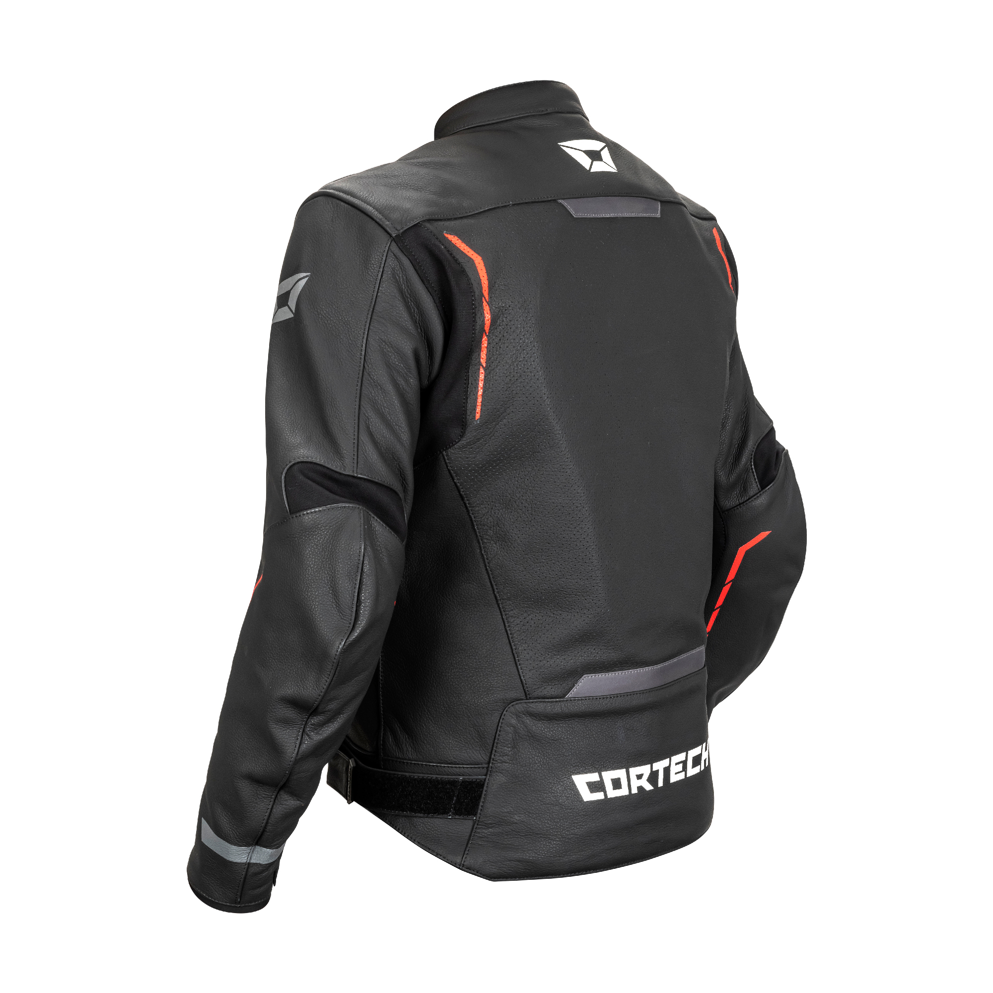 Cortech Men's Black/Red Motorcycle Chicane Leather Jacket