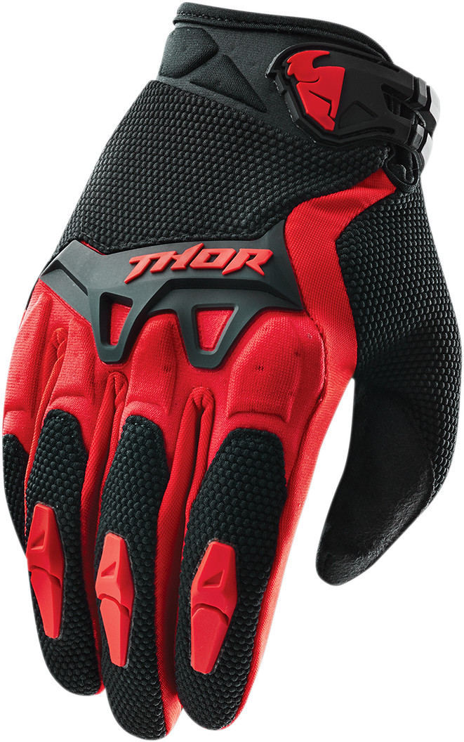 Thor Mens & Youth Red/Black Spectrum Dirt Bike Gloves MX ATV MTB BMX