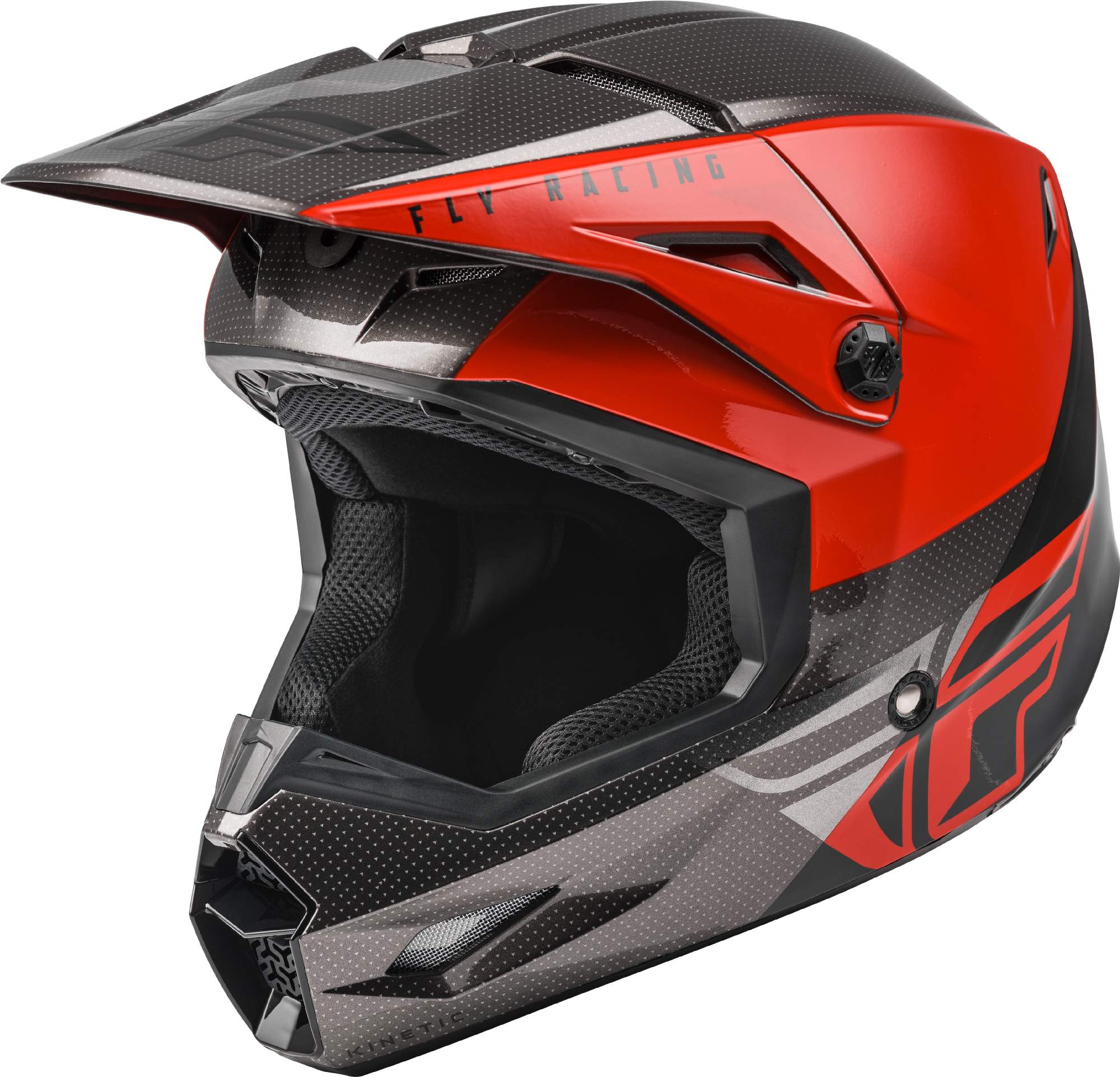 Fly Racing Adult Red/Black/Grey Straight Edge Helmet Dirt Bike