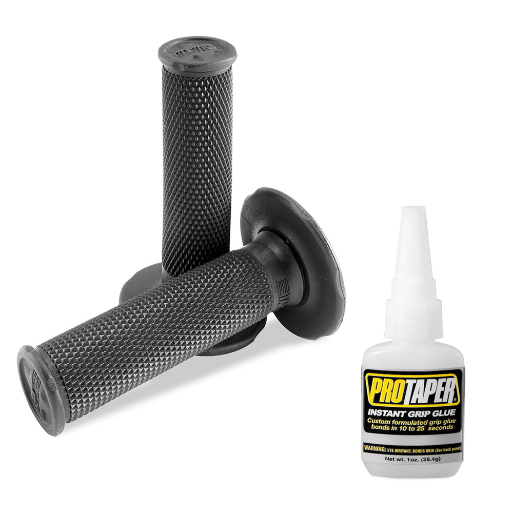 Pro Taper Single Density Soft Full Diamond Black MX Handlebar Grips
