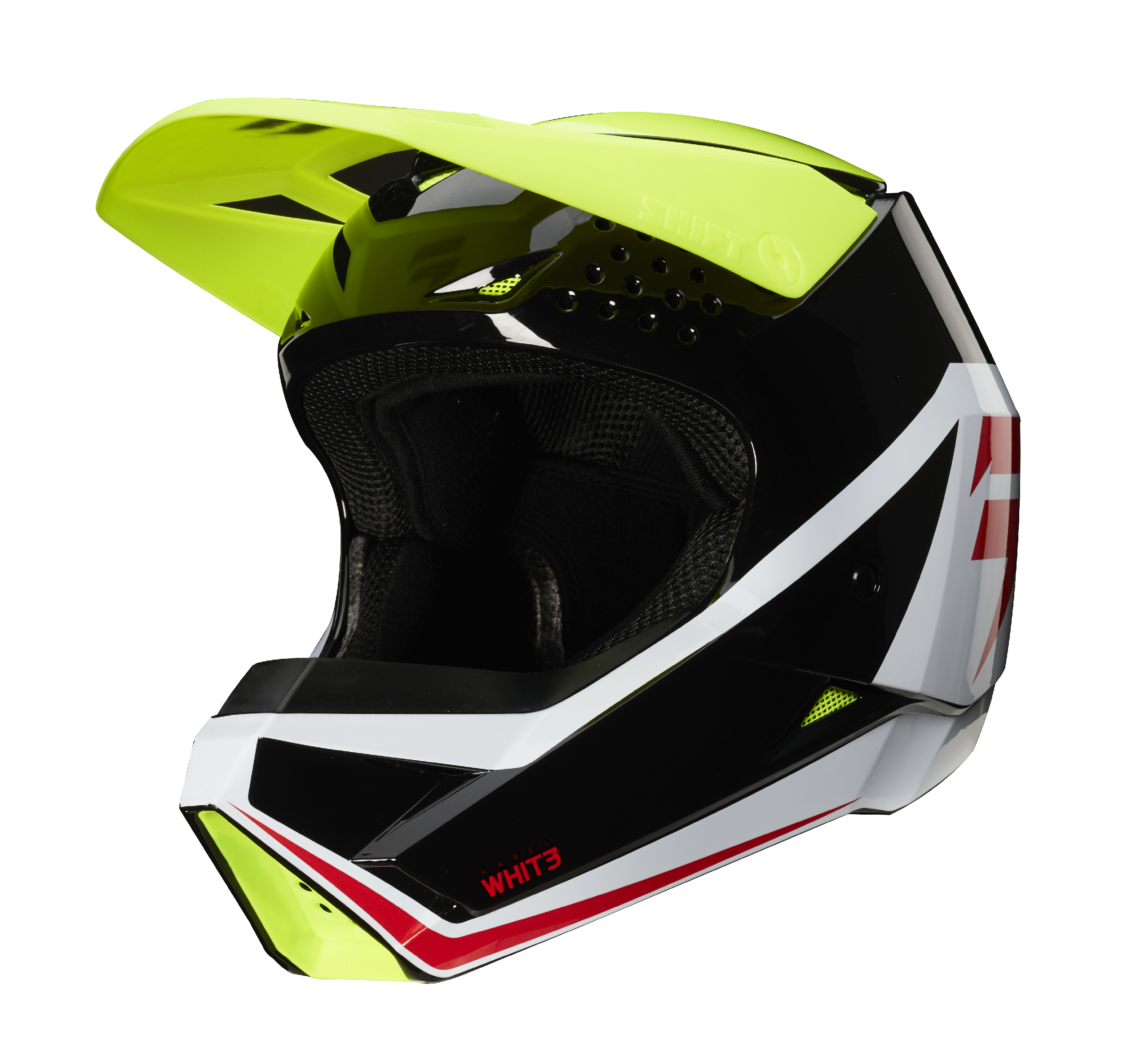 Shift Racing Youth Flo Yellow/Black/White/Red White Label Race Dirt