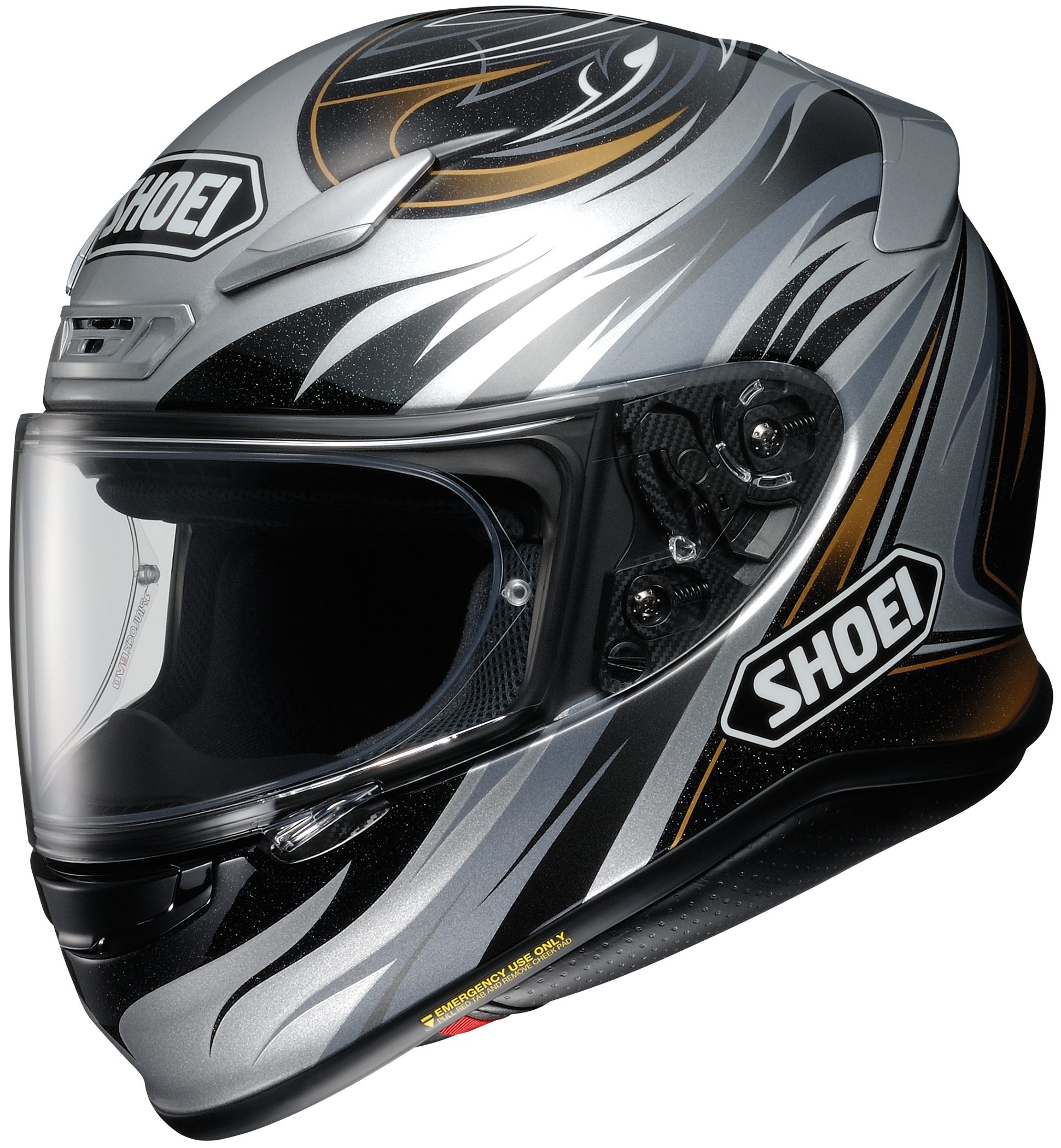 Shoei Adult Black/Silver RF-1200 Incision Full Face Motorcycle Helmet