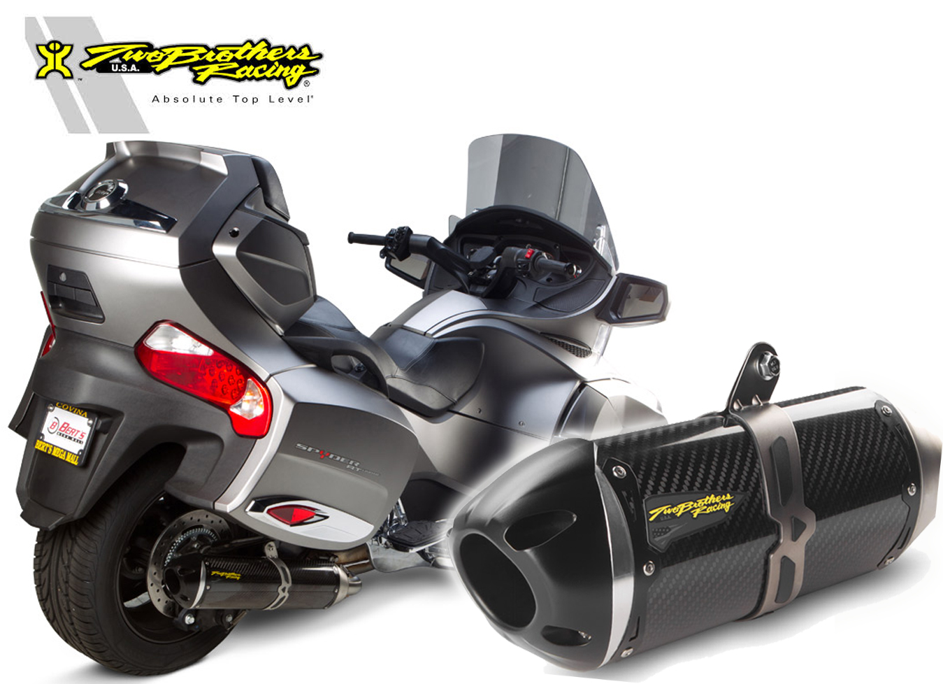 Two Brothers Racing SR1 Can-AM Spyder RT 14-15 Slip-On Carbon