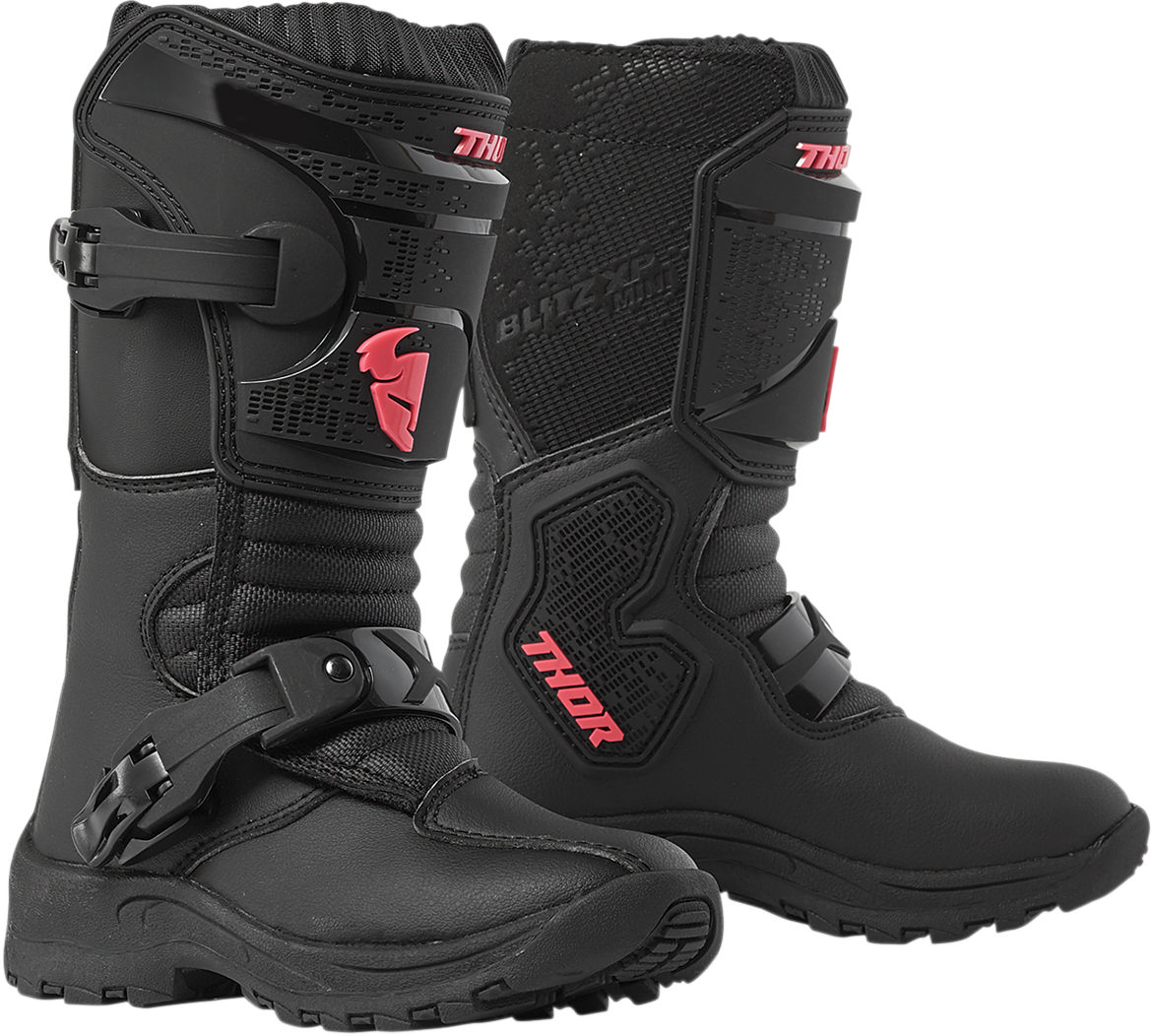 Thor Kids Black/Pink Mini Blitz XP Dirt Bike Boots MX ATV ...