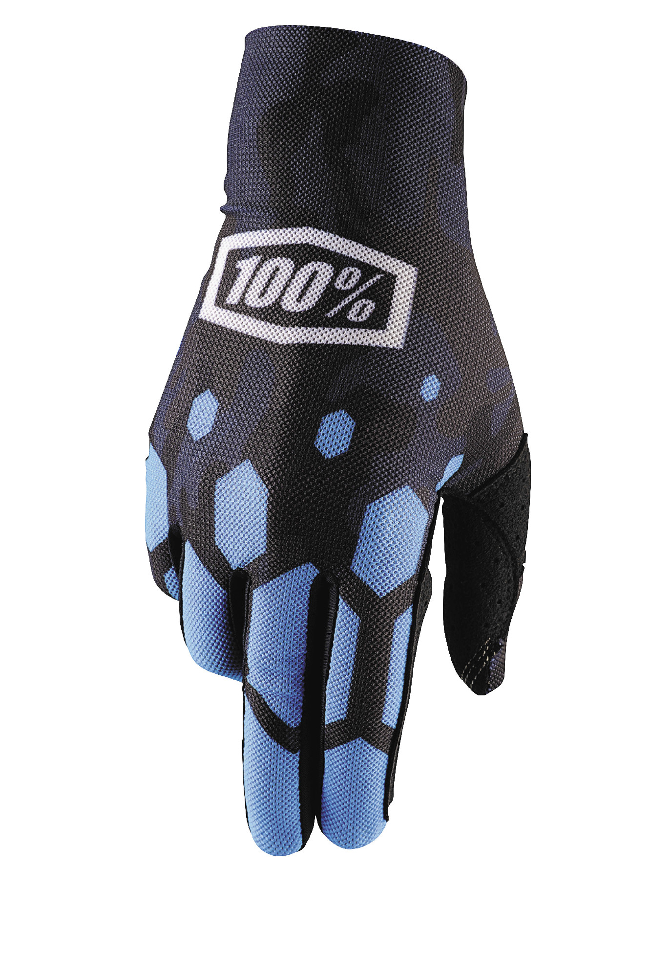 100 Mens Black/Blue Celium Legacy Camo Dirt Bike Textile Gloves MX ATV