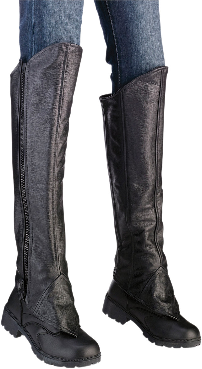 Download Z1R Womens Black Leather Motorcycle Half Chaps 2017 | eBay